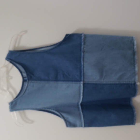 Womens Cute and Fashionable Raw Hemmed Nordstrom BP. 100% Cotton Denim Tank Top - Picture 4 of 6